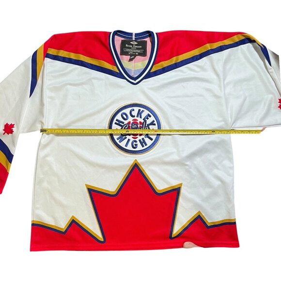 Roger Edwards Hockey Night In Canada Jersey Red Vintage 90s CBC Xl - Picture 12 of 15